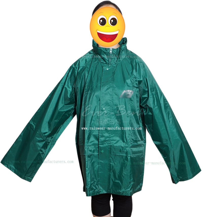 breathable rain suit-heavy duty rain gear-nylon rain jacket
